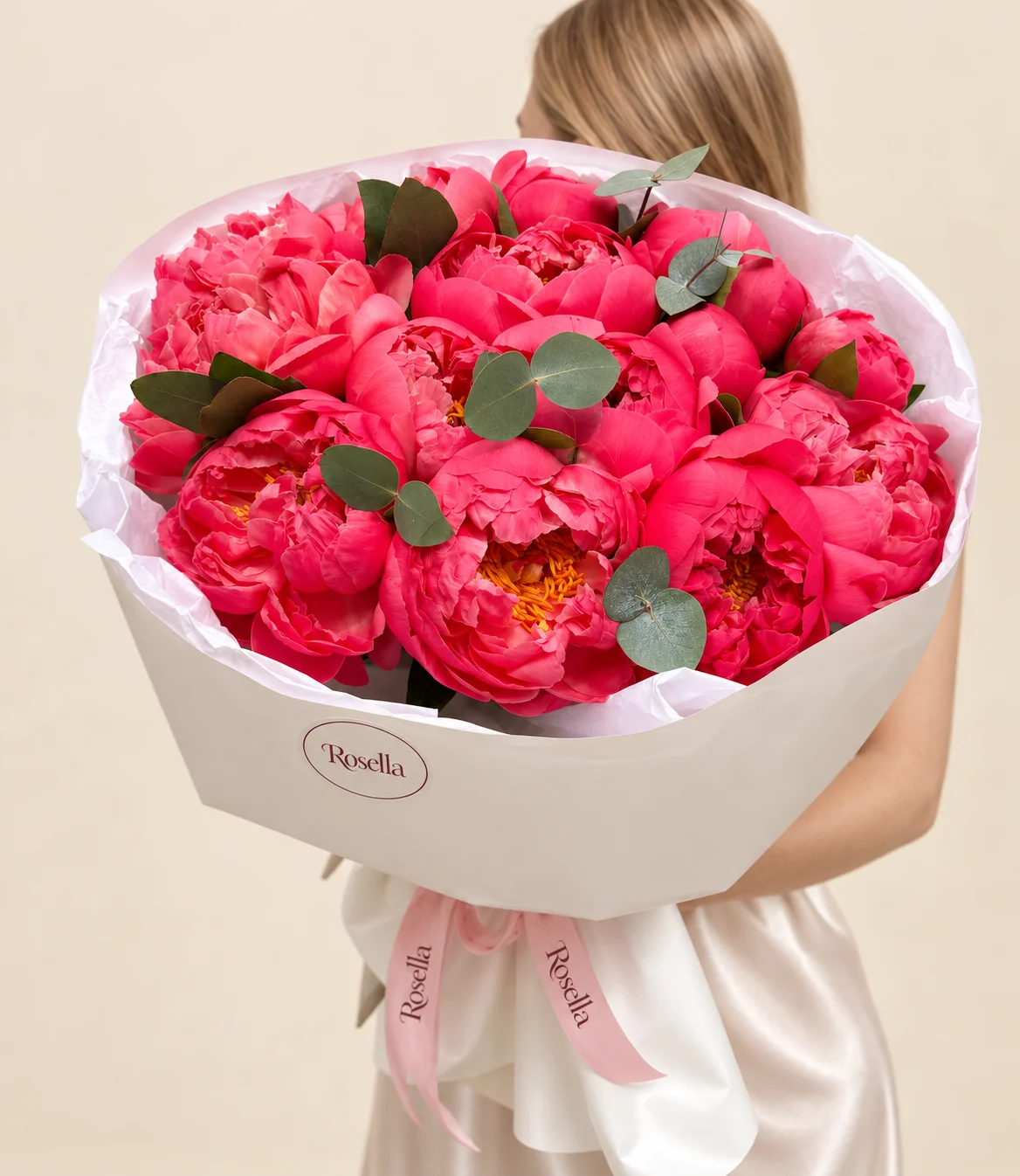 19 peonies in a hand-tied bouquet