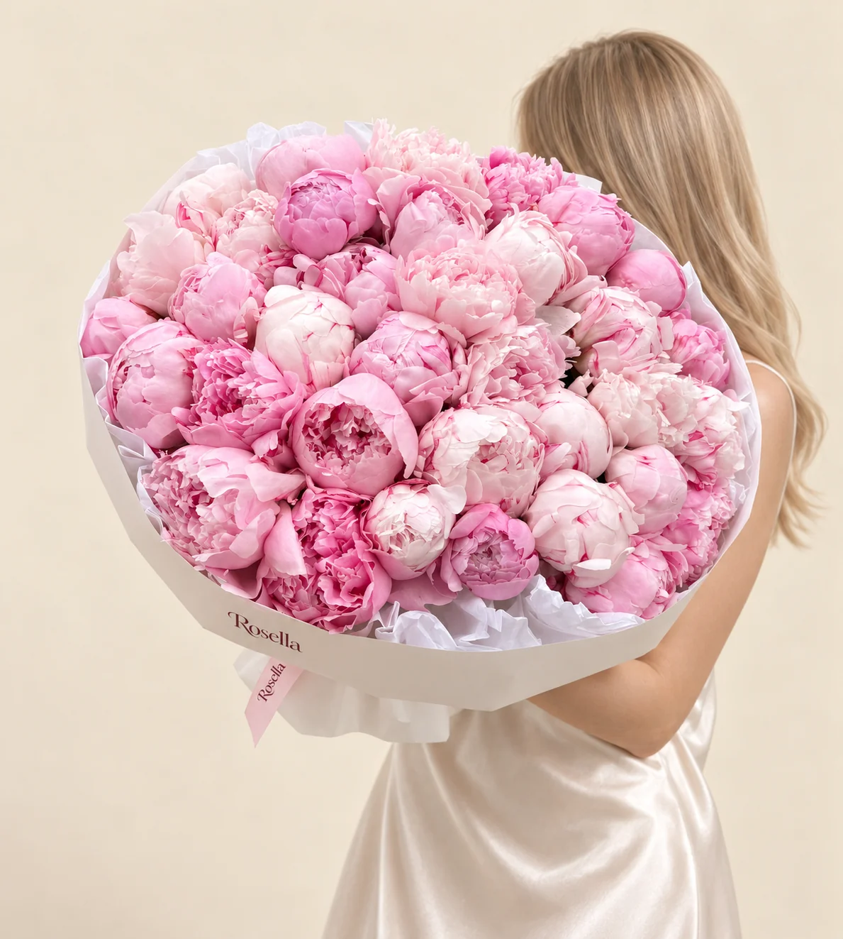 40 peonies in a hand-tied bouquet