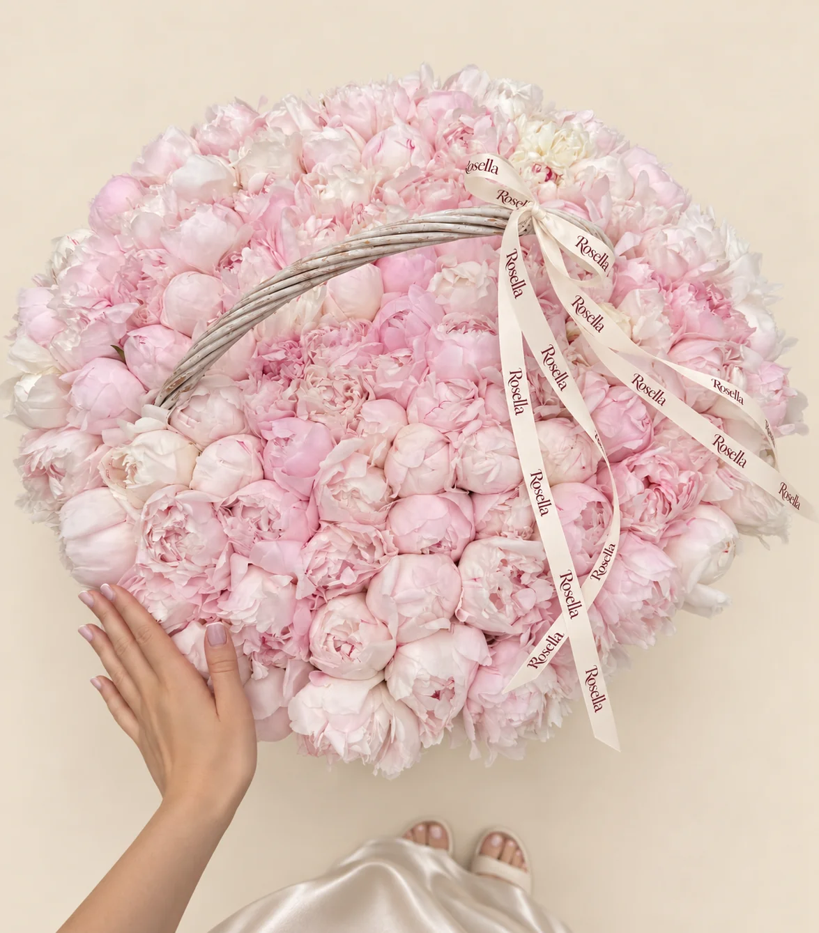 105 peonies in a basket