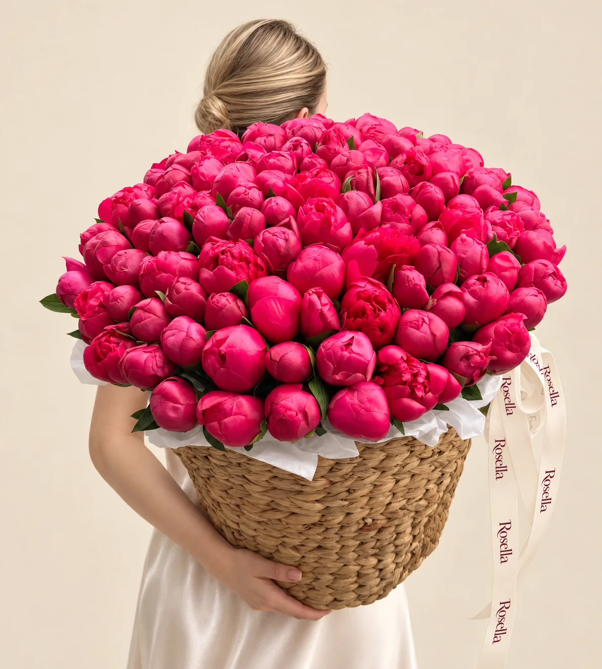 115 peonies in a basket