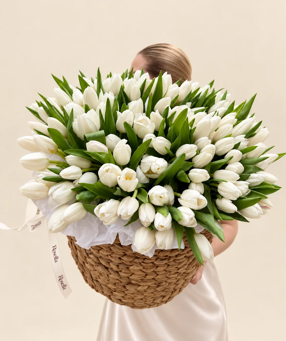 120 tulips in a basket
