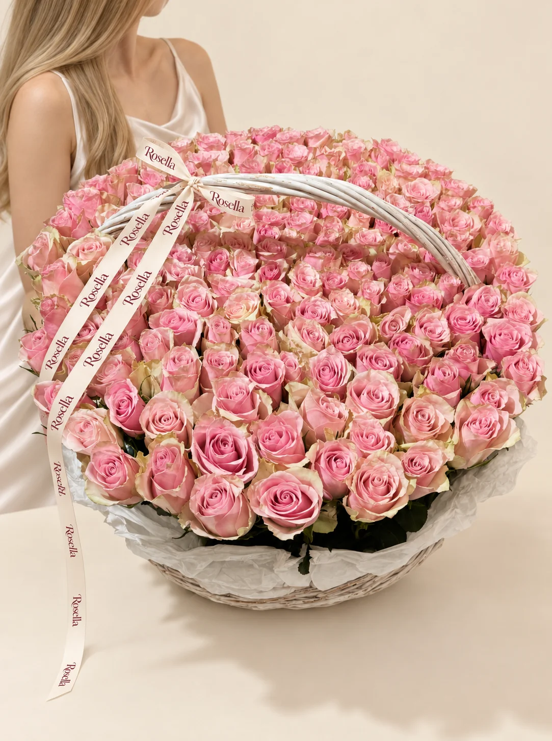 160 roses in a basket