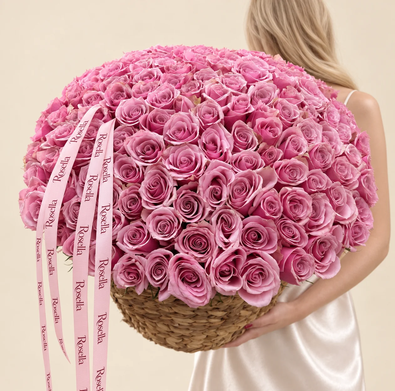 160 roses in a basket