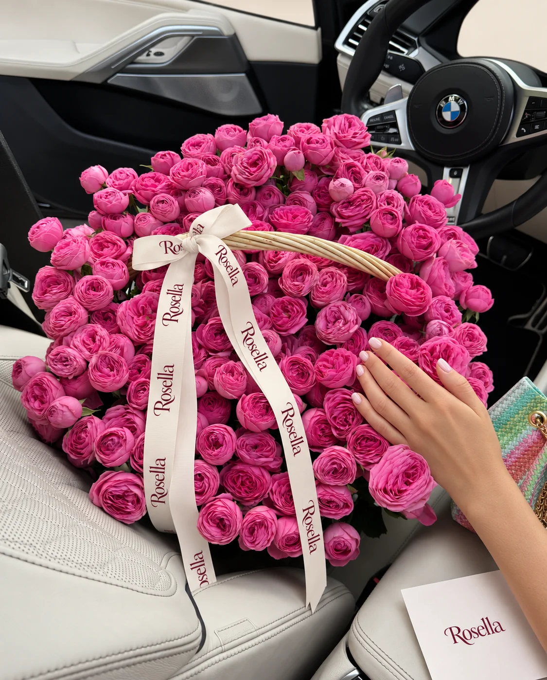 160 spray roses in a basket