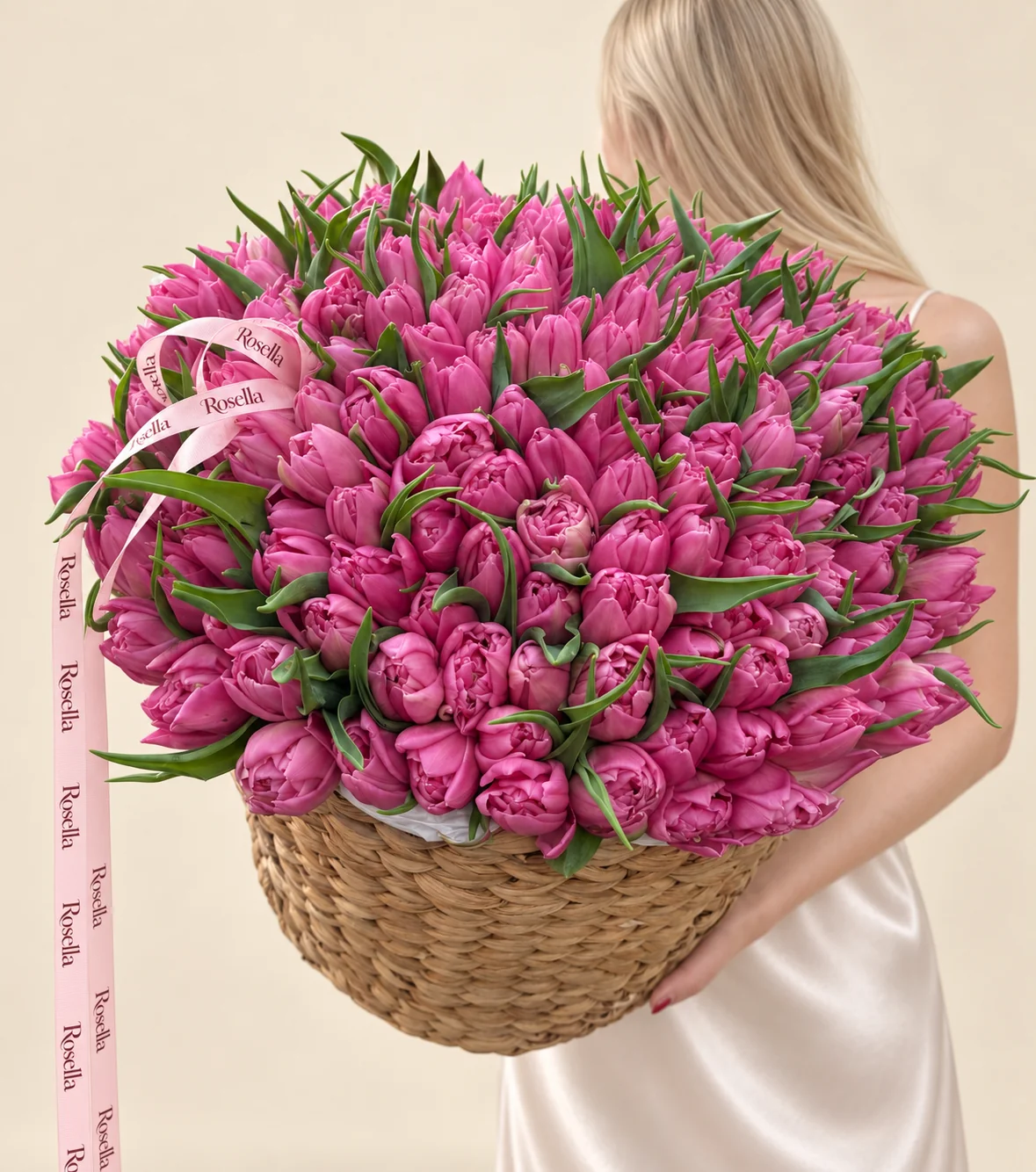 165 tulips in a basket
