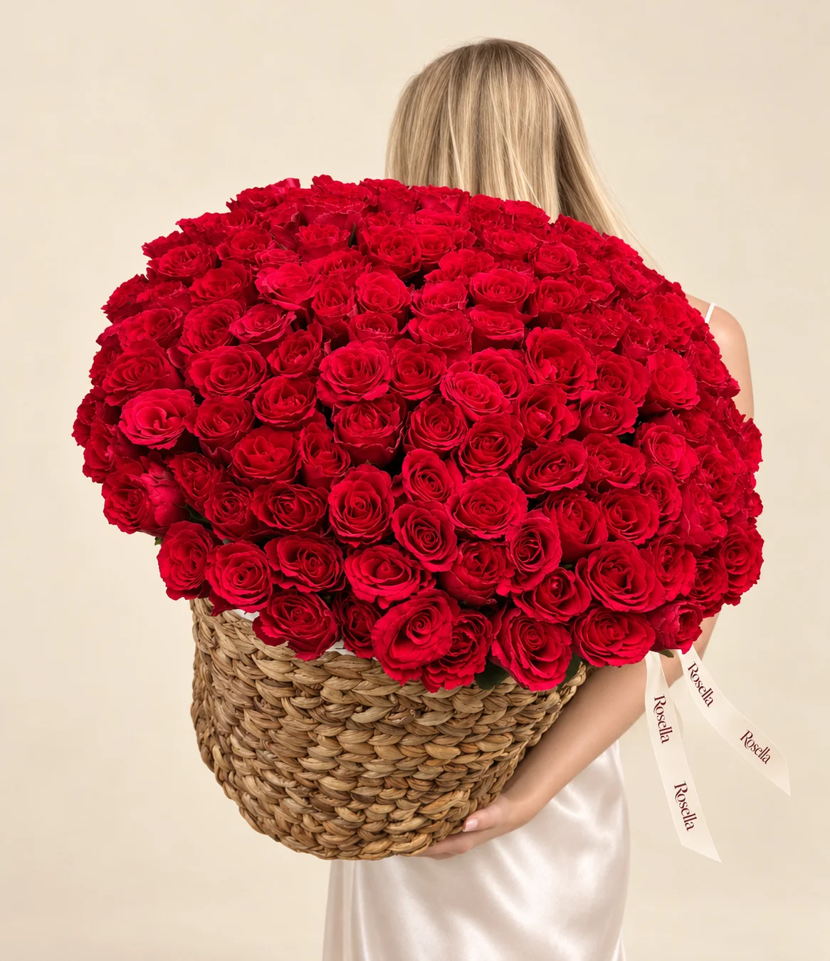 165 roses in a basket
