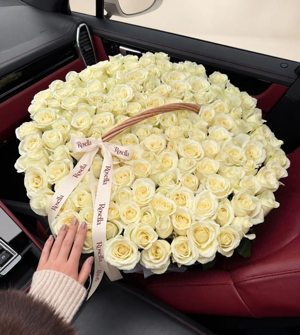 180 roses in a basket