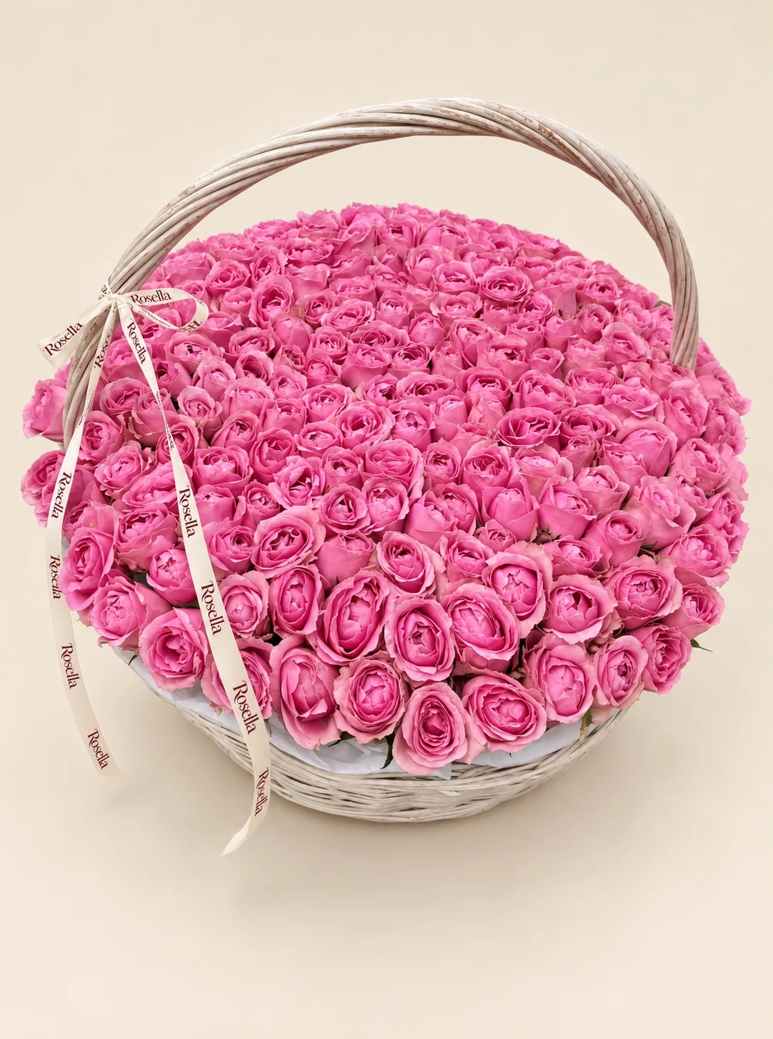 190 roses in a basket