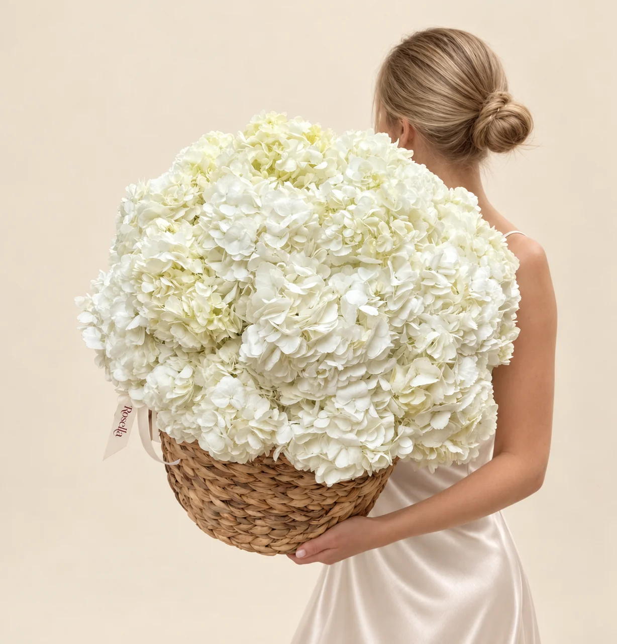 24 hydrangeas in a basket