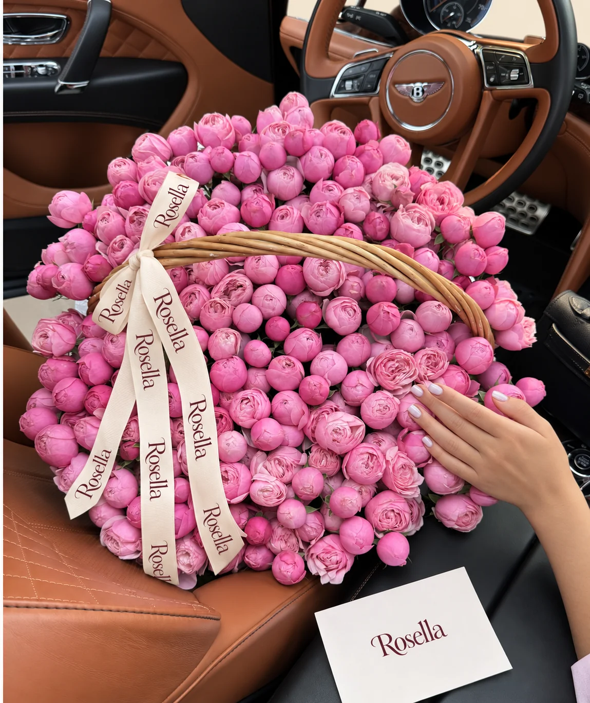 240 spray roses in a basket
