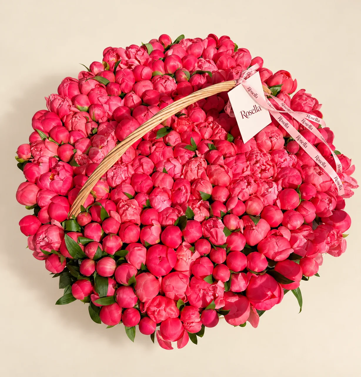 270 peonies in a basket
