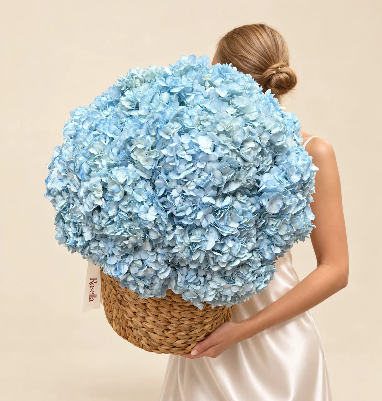 33 hydrangeas in a basket