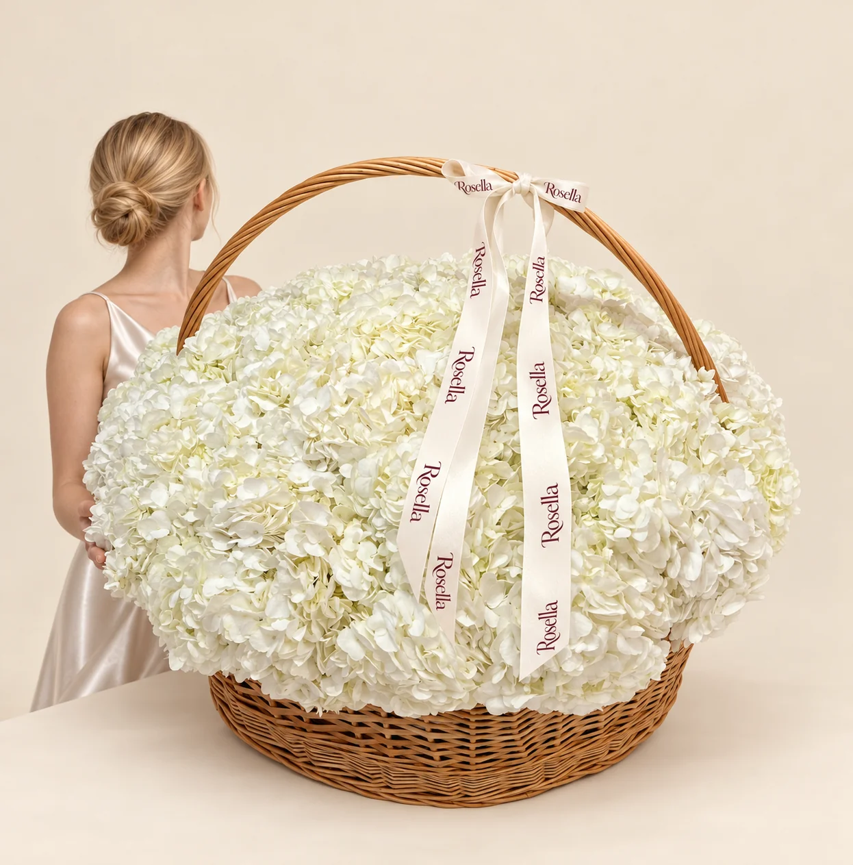 36 hydrangeas in a basket