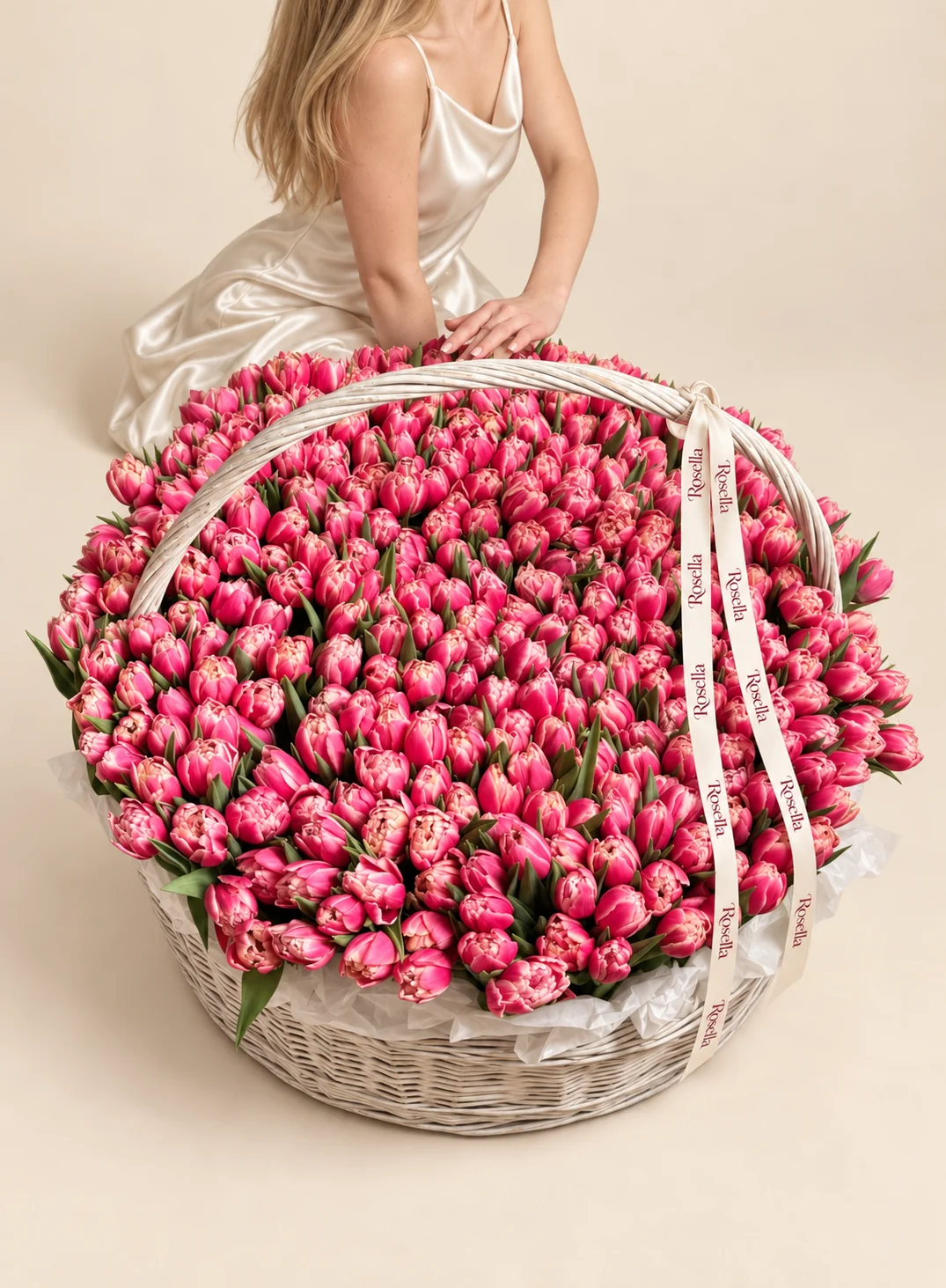 400 tulips in a basket