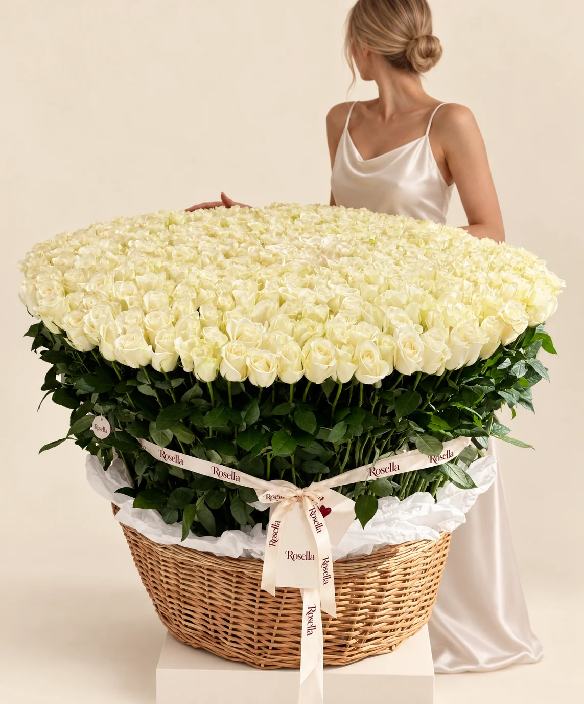 430 roses in a basket