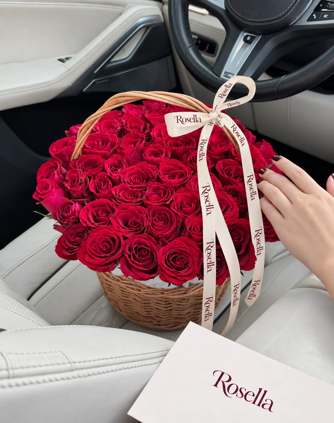 60 roses in a basket