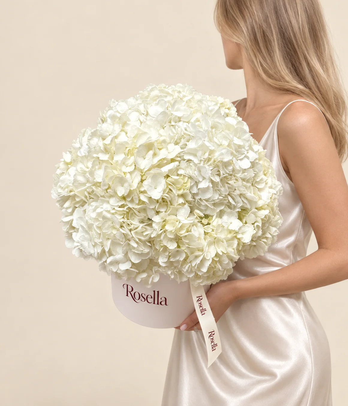 17 hydrangeas in a round box