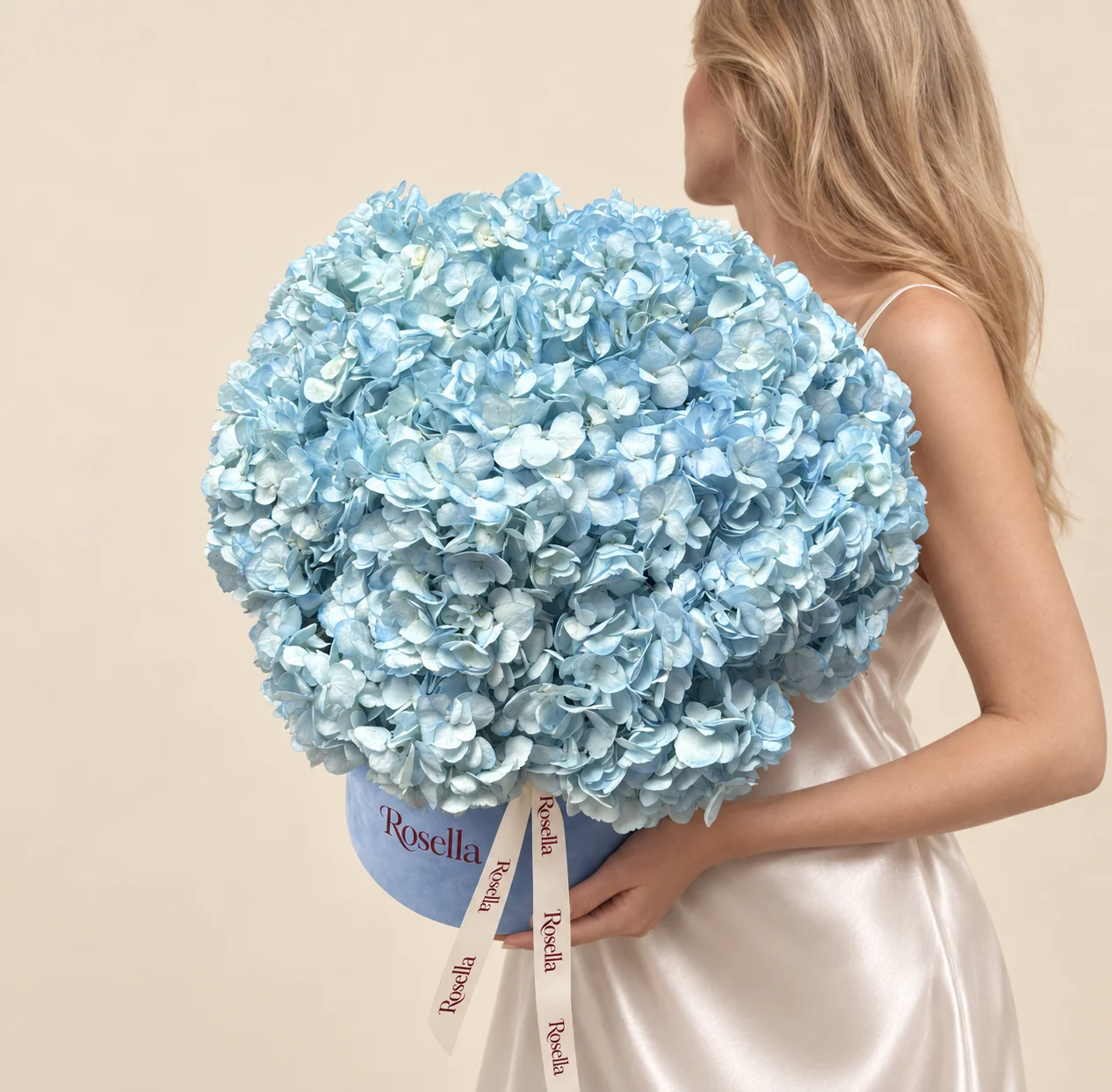 18 hydrangeas in a round box