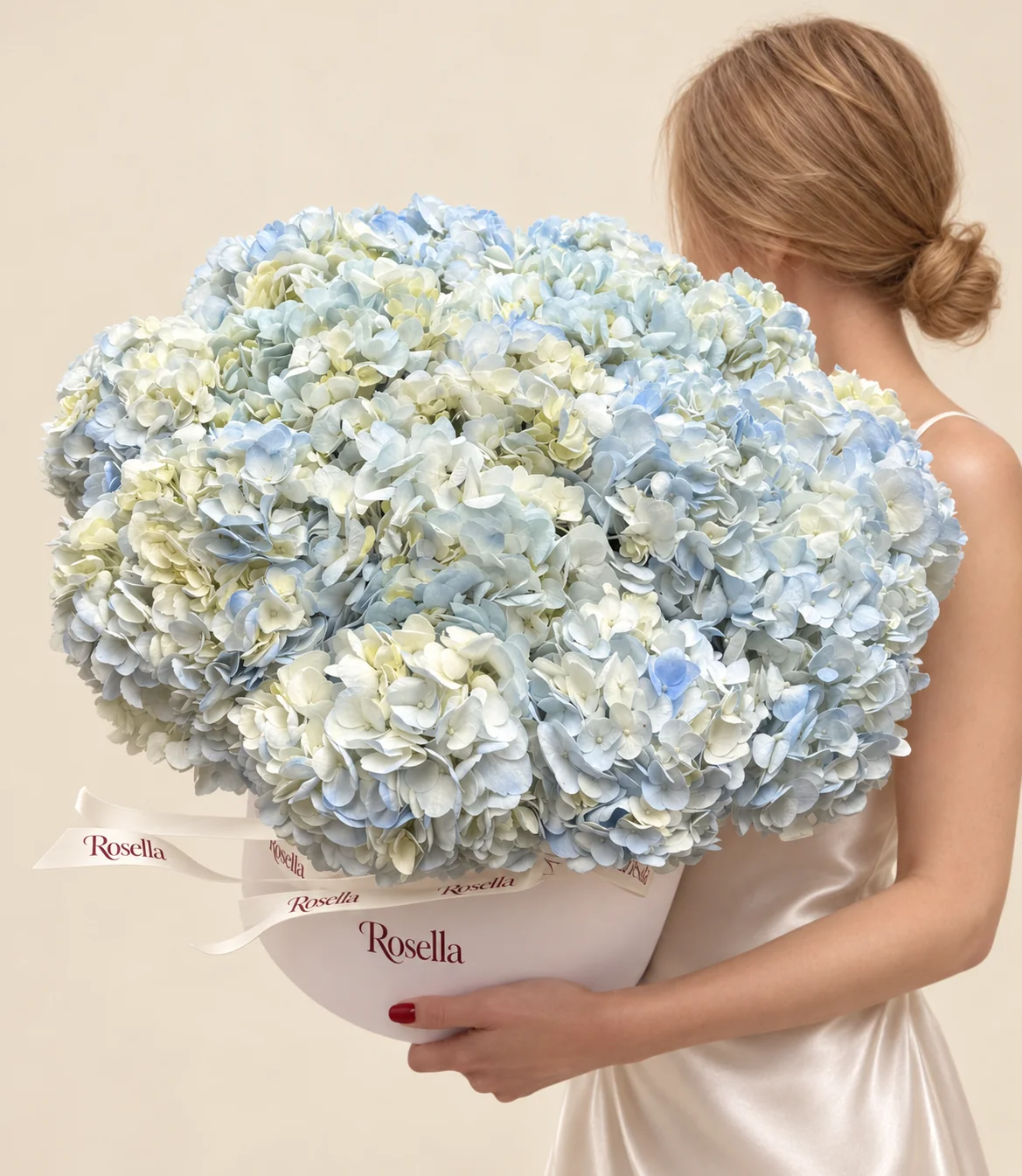 20 hydrangeas in a round box