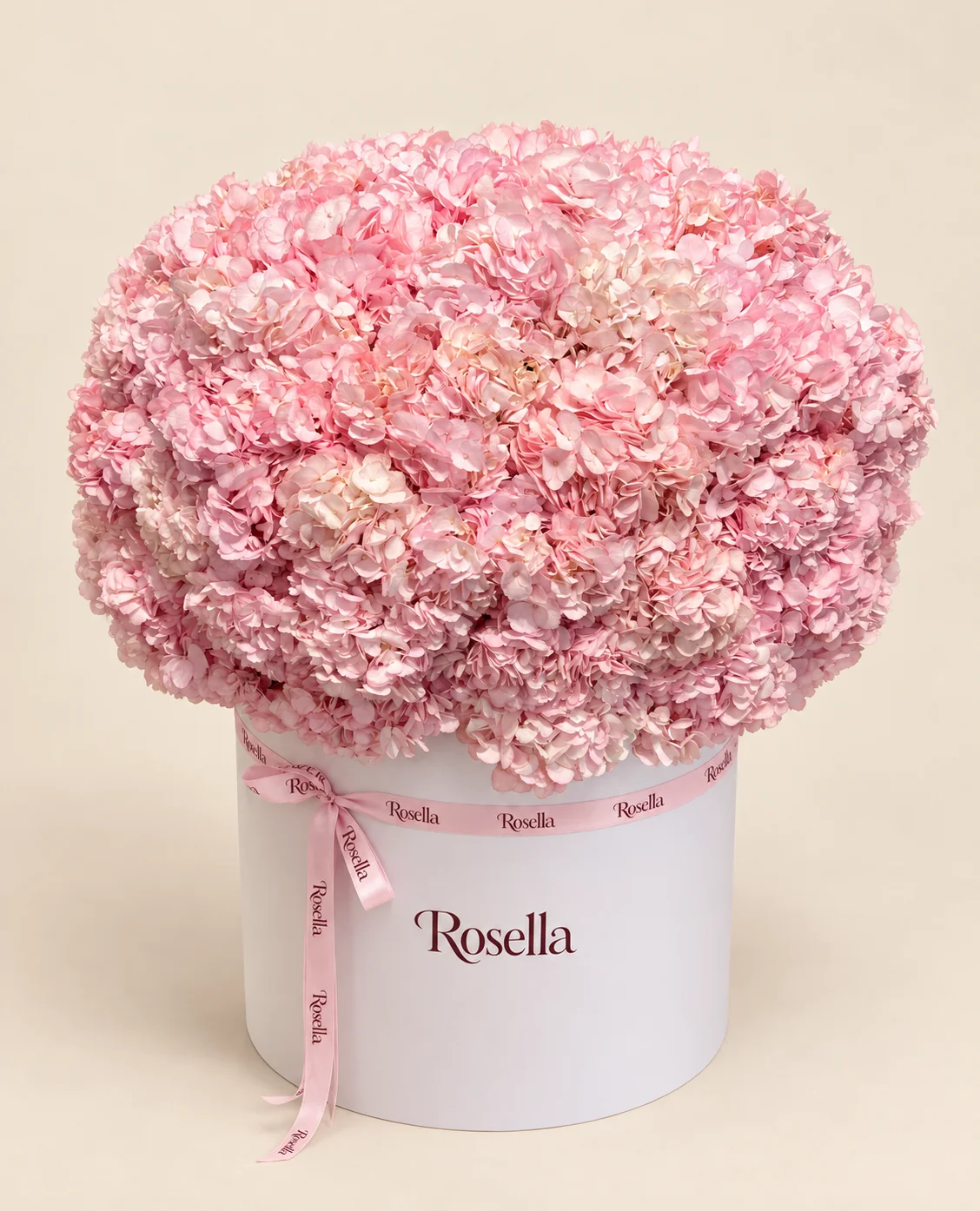 56 hydrangeas in a round box